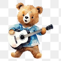PNG Bear singing guitar toy representation. AI generated Image by rawpixel.