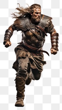 PNG Medieval warrior berserk Viking running adult white background. AI generated Image by rawpixel.