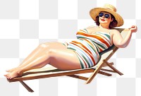 PNG Chubby woman sunbathing glasses adult 