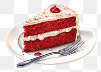 PNG Red velvet cake dessert fruit cream. 