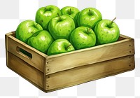 PNG Green apples box fruit crate. 