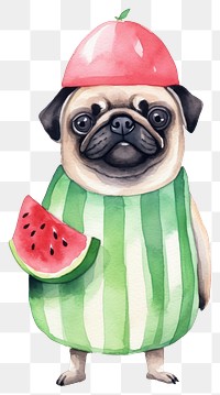 PNG Melon pug watermelon cartoon. AI generated Image by rawpixel.