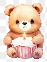 PNG Cake dessert bear toy. 