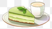 PNG Greentea cake cheesecake dessert plate. 