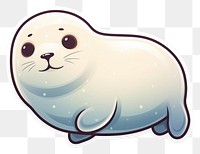 PNG Kawaii fat white seal sticker animal mammal representation. AI generated Image by rawpixel.