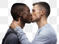 PNG Men kissing adult white background affectionate. 