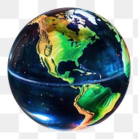 PNG holographic globe, transparent background