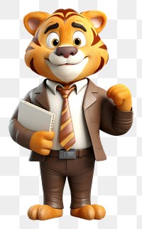 PNG Figurine cartoon tiger representation. 