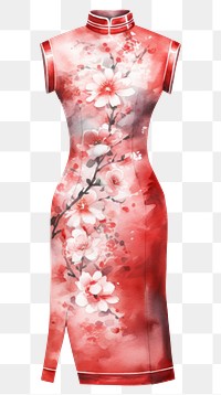 PNG Woman cheongsam qipao dress flower celebration creativity. 