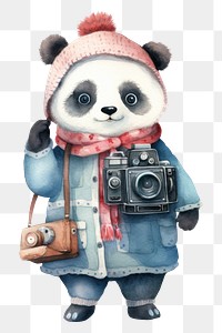 PNG Camera panda cute toy. 