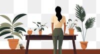 PNG Standing table plant adult. AI generated Image by rawpixel.