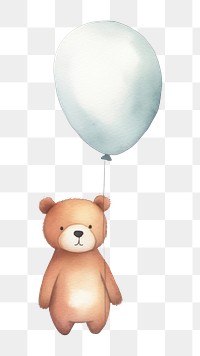 PNG Bear mental health balloon cartoon cute. 