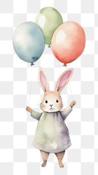 PNG Rabbit success balloon cartoon animal. 