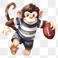 PNG Monkey play rugby football mammal animal. 