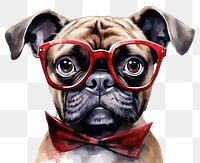 PNG Dog wearing glasses mammal animal pet. 