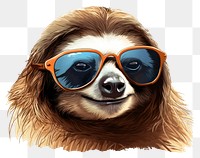 PNG Sloth wearing sunglasses mammal animal accessories. 