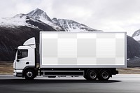 Cargo truck png, transparent mockup