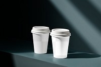 Paper coffee cup png mockup, transparent product packaging