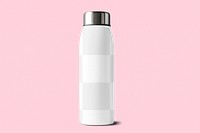 Portable water bottle png mockup, transparent product packaging