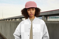 Women's jacket png mockup, transparent apparel