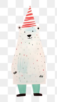 PNG A Happy polar bear celebrating Christmas wearing Santa hat art representation celebration