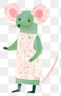 PNG Cute rat wear cooking outfit animal art muroidea. 