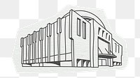 PNG Shopping mall building, architecture, line art illustration, transparent background