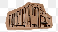 PNG Shopping mall building, architecture, line art illustration, transparent background