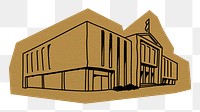 PNG School building, architecture, line art illustration, transparent background