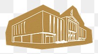 PNG School building, architecture, line art illustration, transparent background