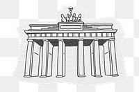 PNG Brandenburg Gate, Berlin attraction, line art illustration, transparent background