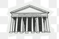 PNG Pantheon, Roman temple in Rome, line art illustration, transparent background