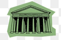 PNG Pantheon, Roman temple in Rome, line art illustration, transparent background