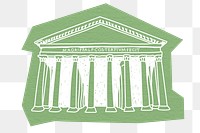 PNG Pantheon, Roman temple in Rome, line art illustration, transparent background