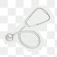 PNG Stethoscope, line art illustration, transparent background