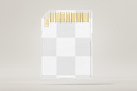 Memory card png mockup, transparent digital product