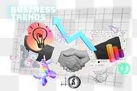 PNG business trends, 3d remix, transparent background