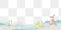 Easter bunny png ripped paper border, transparent background
