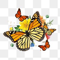 Monarch butterflies aesthetic, creative remix
