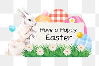 PNG Happy Easter, bunny creative remix, transparent background