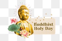 PNG Buddhist Holy Day, Buddha statue paper craft remix, transparent background