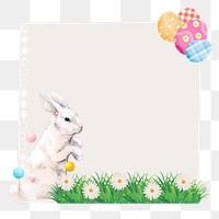 PNG Easter bunny, note paper remix, transparent background