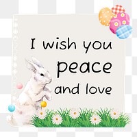PNG Peace and love, paper craft remix, transparent background