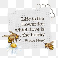 PNG Flower quote,  paper craft remix, transparent background