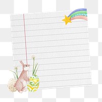 PNG Easter bunny, note paper remix, transparent background