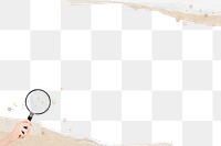 Magnifying glass border png, ripped paper, transparent background