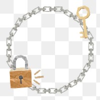 Lock and key frame png, transparent background