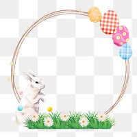 Easter bunny frame png, transparent background