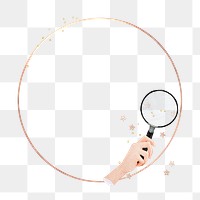 Magnifying glass circle frame png, transparent background