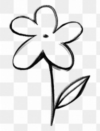 Flower png doodle element, transparent background